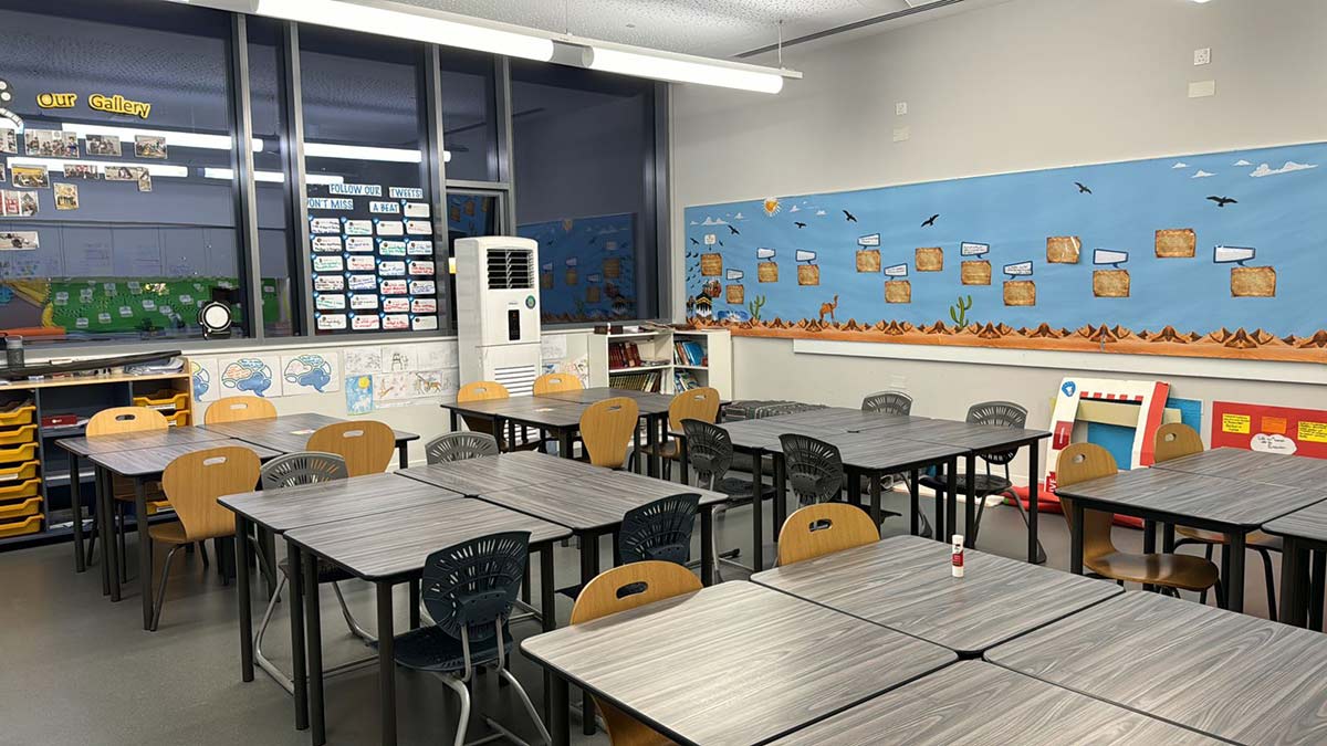 Floor standing AC rental in Dubai Arcadia school